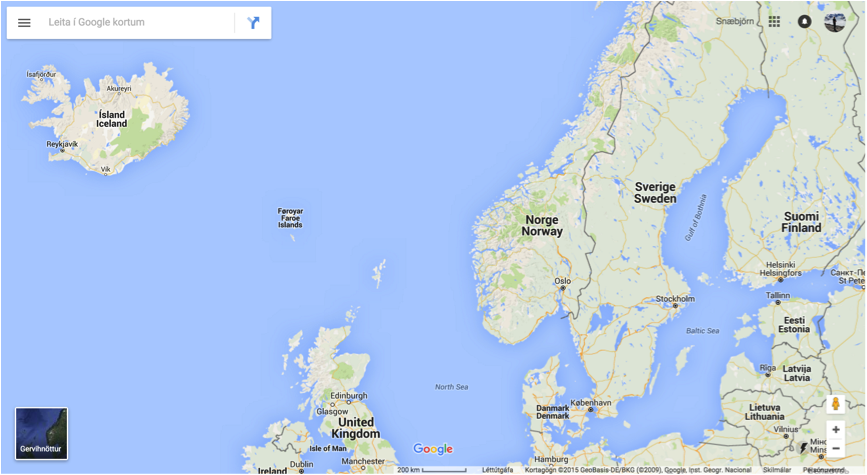 Mynd 1: Google Maps