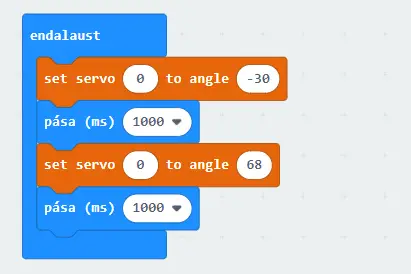 ServoBit forrit tilbúið í MakeCode