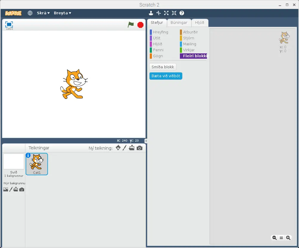 Viðbót sótt í Scratch fyrir GPIO pinna
