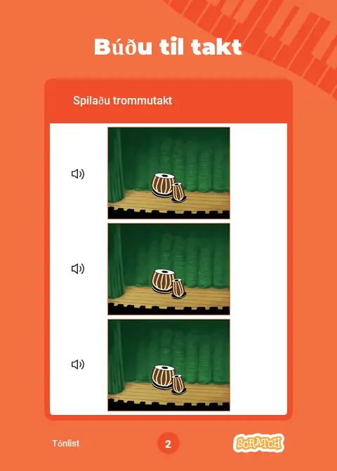 Scratch tónlistarforritun: búðu til takt, skref 1