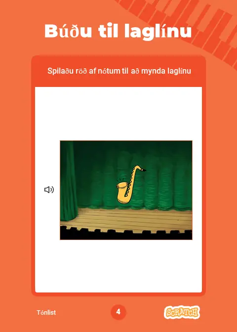 Scratch tónlistarforritun: búðu til laglínu, skref 1