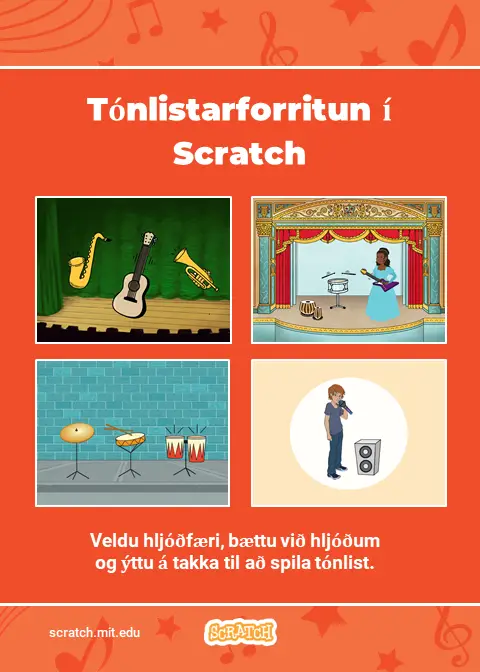 Kynning á Scratch tónlistarforritun